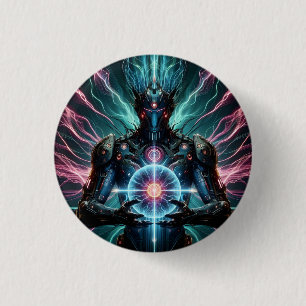 Futuristic Robot Cosmic Core Cyberpunk 3 Cm Round Badge