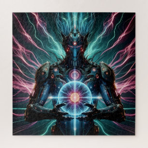 Futuristic Robot Cosmic Core Cyberpunk Jigsaw Puzzle