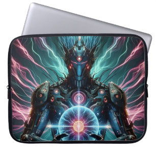 Futuristic Robot Cosmic Core Cyberpunk Laptop Sleeve