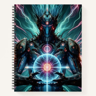 Futuristic Robot Cosmic Core Cyberpunk Notebook