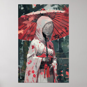 Futuristic Robot Portrait Minimalist Wall Art Post