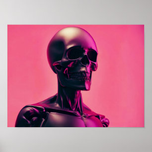Futuristic Robot Skeleton Poster