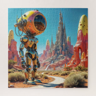 Futuristic Robot Stands Guard Jigsaw Puzzle
