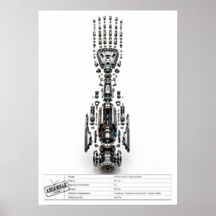 Futuristic Robotic Arm Exploded Poster