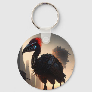 Futuristic Robotic Australian Emu, Keyring