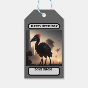 Futuristic Robotic Emu, Birthday Gift Tags