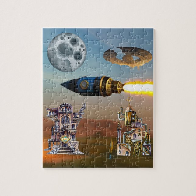 Futuristic Rocket & PlanetsPuzzle  Jigsaw Puzzle (Vertical)
