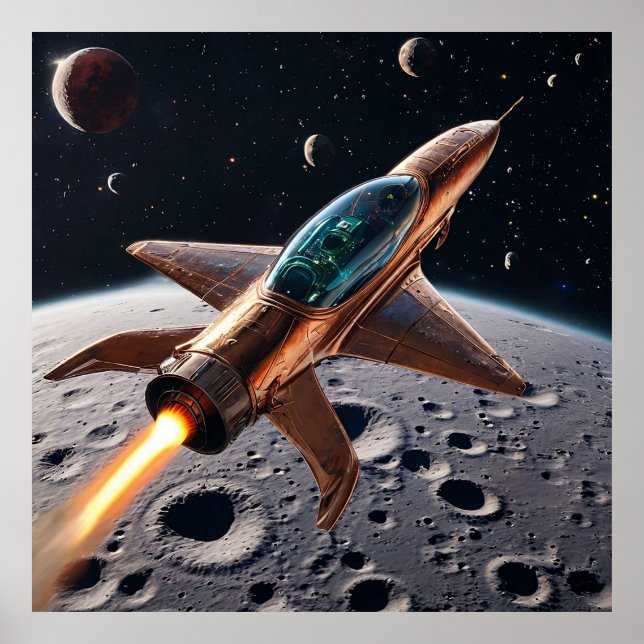 Futuristic rocket poster (Front)
