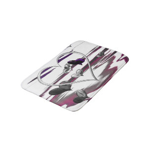 Futuristic Romance Bath Mat
