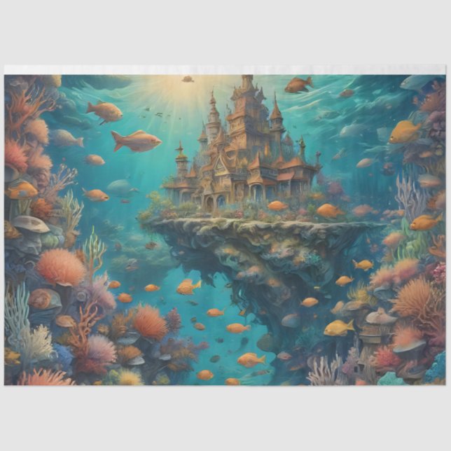 Futuristic scene of the Forest Landscape Tissue Paper (Front)