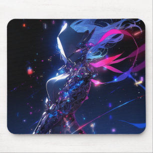 Futuristic Sci-Fi Cyber Warrior Anime Girl Mouse Mat