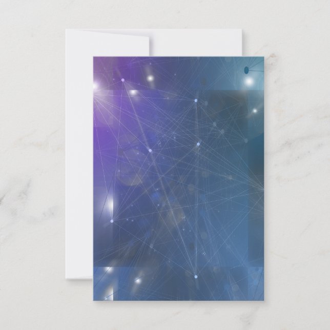 Futuristic Sci-Fi Node Network Blank Invitation (Front)
