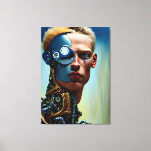 Futuristic Science Fiction Cyborg Man Wall Art