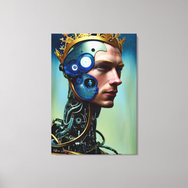 Futuristic Science Fiction Cyborg Man Wall Art  (Front)