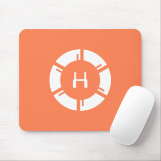 Futuristic SciFi Circle With Custom Monogram Coral Mouse Mat