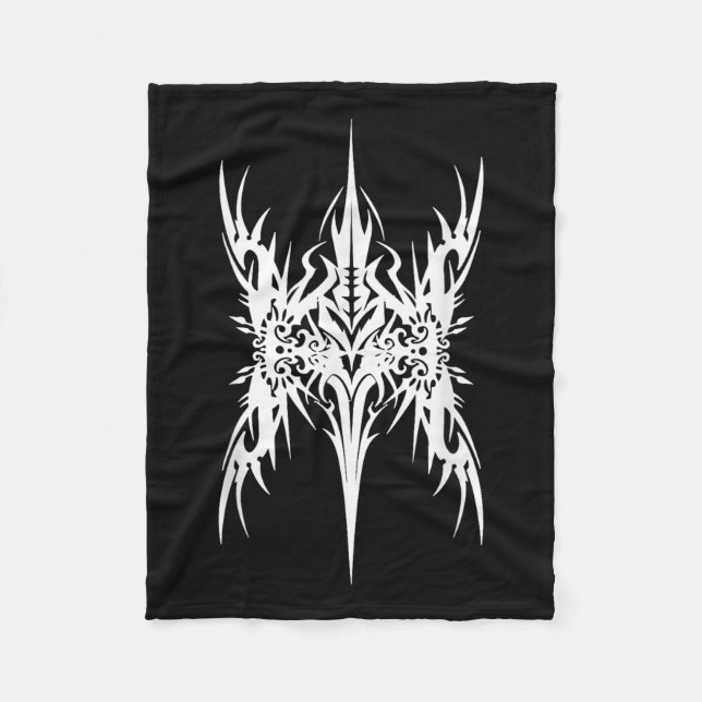 Futuristic Sigil Butteryfly Cyber Tattoo Cybersigi Fleece Blanket (Front)