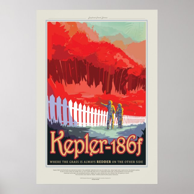Futuristic Space Poster – Planet Kepler 186f (Front)