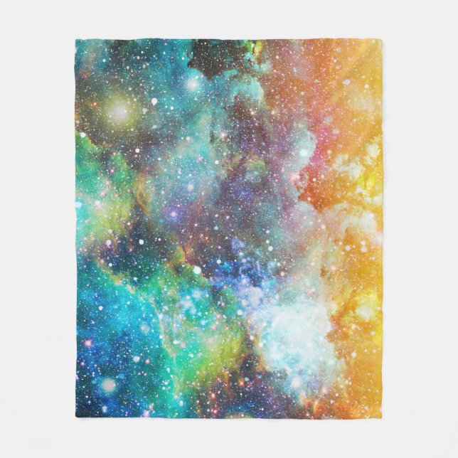 Futuristic space, starry nebula background. fleece blanket (Front)