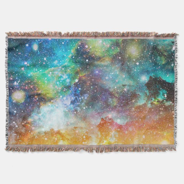 Futuristic space, starry nebula background. throw blanket (Front)