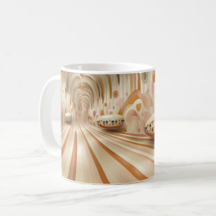 Futuristic spatial architecture, blending organic  coffee mug