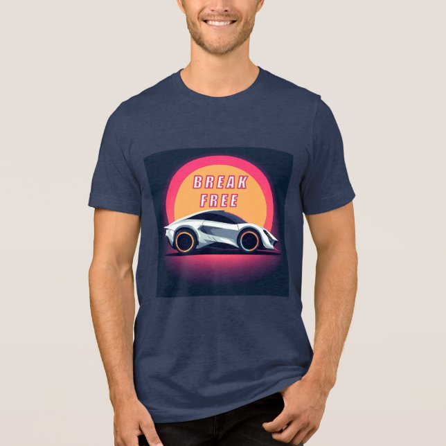 Futuristic Sports Car and Motivational Quote Tri-Blend Shirt (Front)