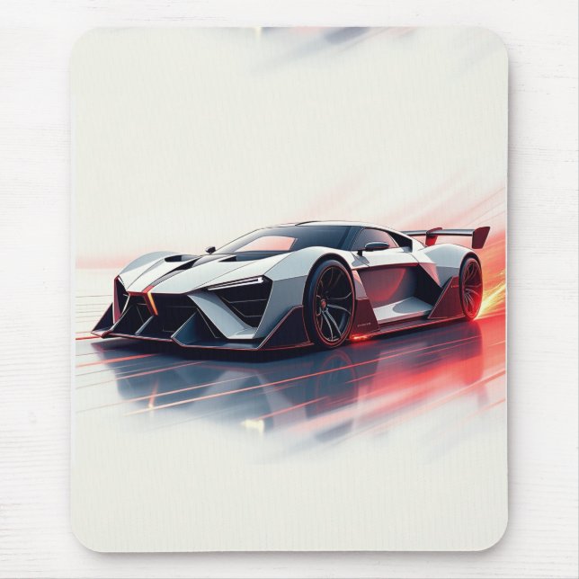 Futuristic Sports Car – Sleek AI-Generated Design  Mouse Mat (Front)