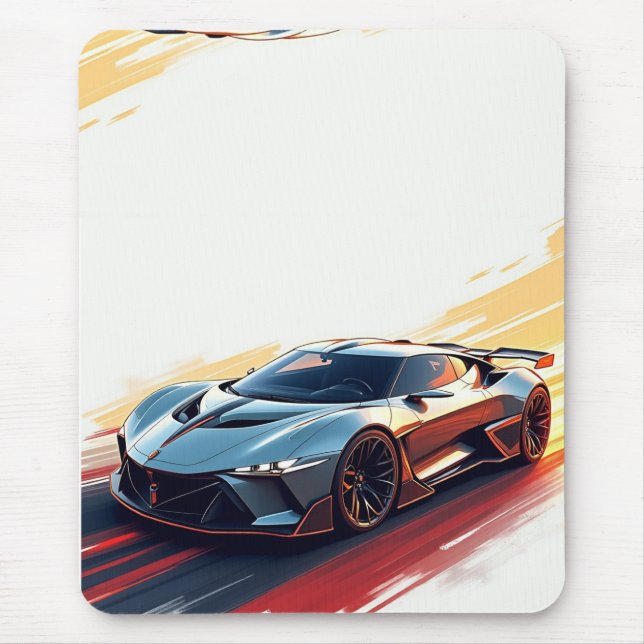 Futuristic Sports Car – Sleek AI-Generated Design  Mouse Mat (Front)