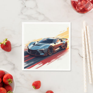 Futuristic Sports Car – Sleek AI-Generated Design  Napkin