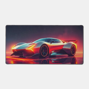 Futuristic sports supercar desk mat