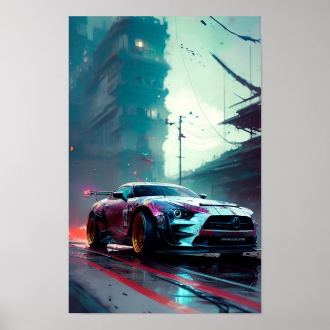 Futuristic sportscar poster (Front)