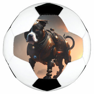 Futuristic Staffordshire Terrier Robot, Soccerball Football
