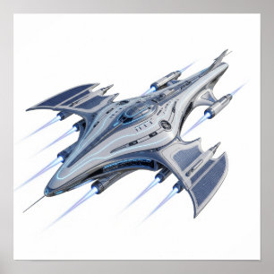 Futuristic Starship Poster
