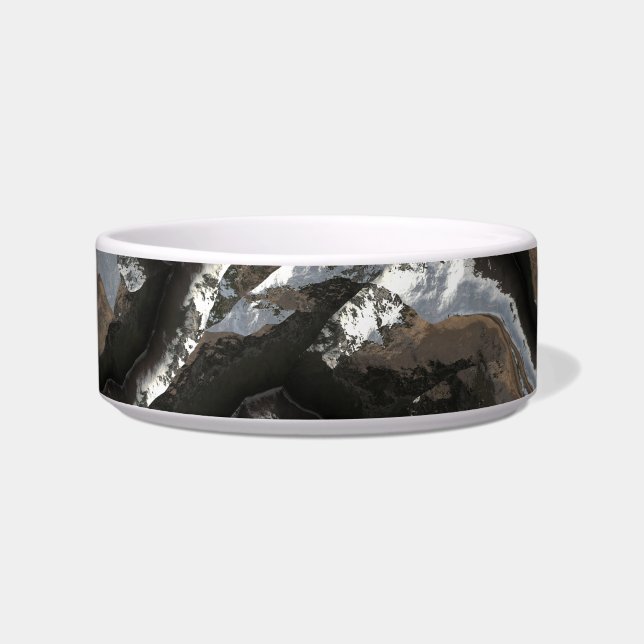 Futuristic Stone Patterns 2 Pet Bowl (Front)