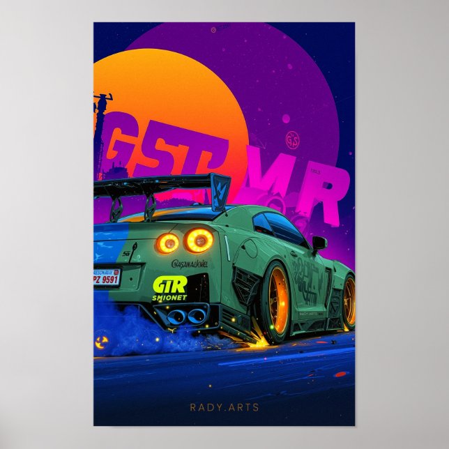 Futuristic Street Racer GTR Art Print (Front)