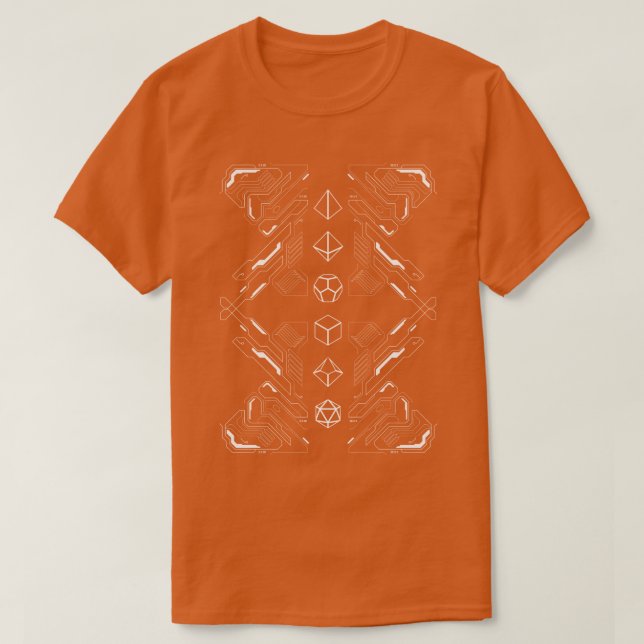 Futuristic Subtle Polyhedral Dice Set Minimalist T-Shirt (Design Front)