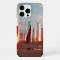 Futuristic Surreal Mirror Towers In Desert