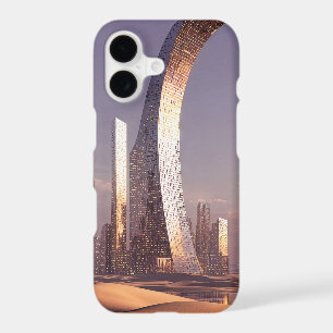 Futuristic Surreal Skyscrapers In Desert Landscape