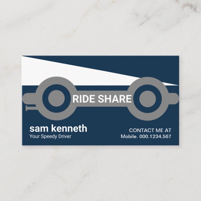 Futuristic Taxi Undercarriage Ride Share Driver Business Card (Front)