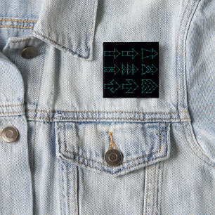 Futuristic Tech Arrow Circuit Design 15 Cm Square Badge