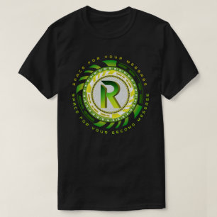 Futuristic Tech Letter R Typography Custom Text T-Shirt