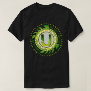Futuristic Tech Letter U Typography Custom Text T-Shirt