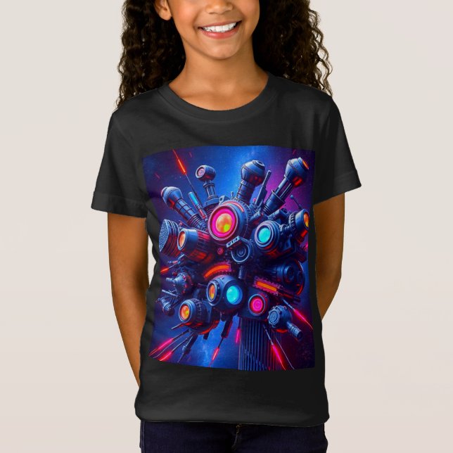 Futuristic Tech Orb  Girls'  T-Shirt (Front)