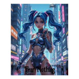 Futuristic teenage warrior   poster