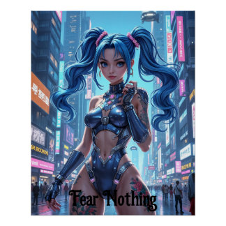 Futuristic teenage warrior   poster