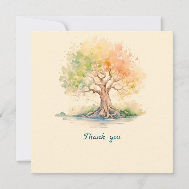 futuristic tree thank you card (Front)