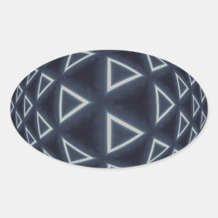 Futuristic Triangle Sphere Geometric Art Oval Sticker