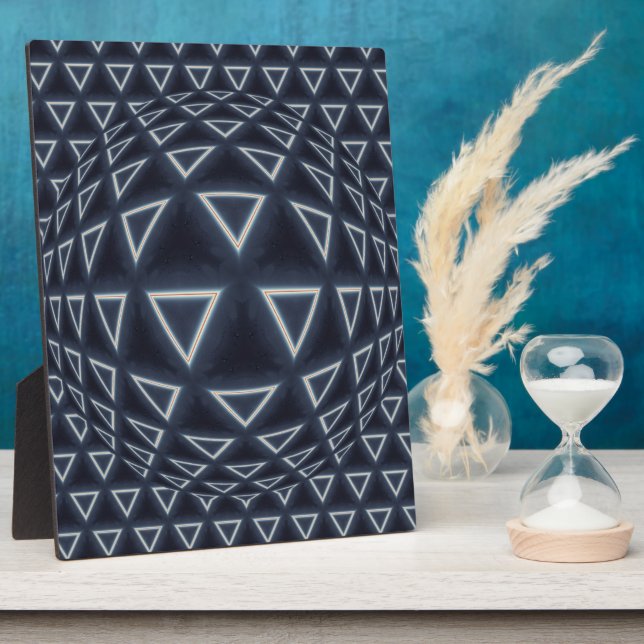 Futuristic Triangle Sphere Geometric Art Plaque (Side)