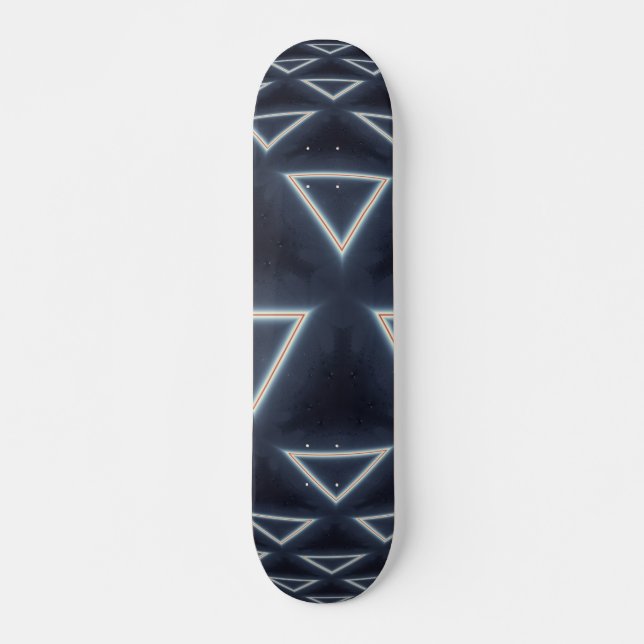 Futuristic Triangle Sphere Geometric Art Skateboard (Front)