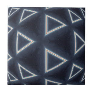 Futuristic Triangle Sphere Geometric Art Tile
