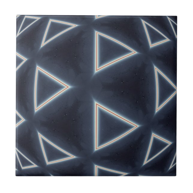 Futuristic Triangle Sphere Geometric Art Tile (Front)